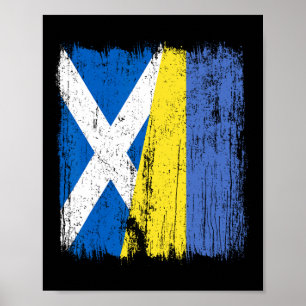 Schotland Oekraine Half Vlag Schotse Oekraïense Er Poster