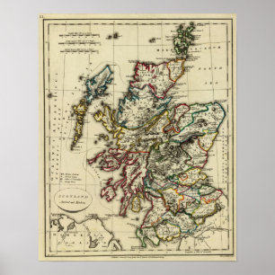 Schotland, oud, modern poster