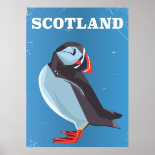 Schotland poster voor het reizen van Puffin-vogel 