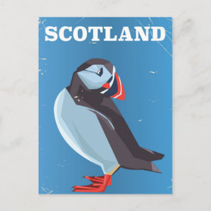 Schotland poster voor het reizen van Puffin-vogel Briefkaart