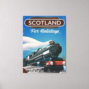Schotland — Reisposter voor locomotieven Canvas Afdruk
