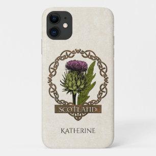 Schotland Schotse Distel Keltische Knopen Naam iPhone 11 Hoesje