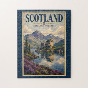 Schotland Schotse Hoogland Illustratie Reis Kunst Legpuzzel