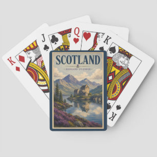 Schotland Schotse Hoogland Illustratie Reis Kunst Pokerkaarten