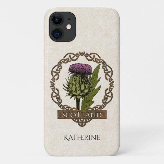 Schotland Schotse Thistle Celtic Knots Name Case-Mate iPhone Case (Achterkant)