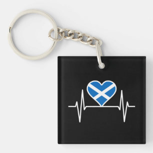 Schotland - Scotland Flag Heartbeat Sleutelhanger