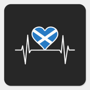 Schotland - Scotland Flag Heartbeat Vierkante Sticker