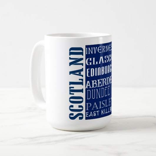 Schotland Subway Word Art Koffiemok (Voorkant links)