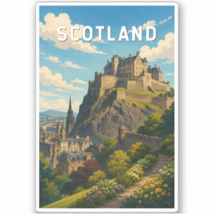 Schotland Verenigd Koninkrijk Illustratie Reizen K Sticker