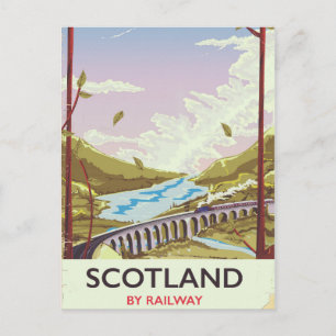 Schotland Vintage locomotief reisposter Briefkaart