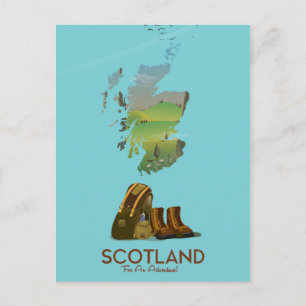 Schotland vintage wandelkaart poster briefkaart