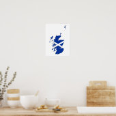 schotland vlag kaart verenigd koninkrijk landvorm poster (Keuken)