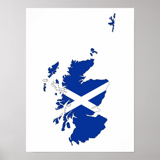 schotland vlag kaart verenigd koninkrijk landvorm poster (Voorkant)