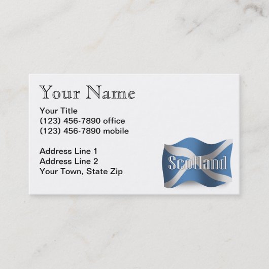Schotland Waving Flag Visitekaartje (Voorkant)