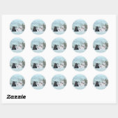 Schots en Scottie in Wintertime Ronde Sticker (Vel)