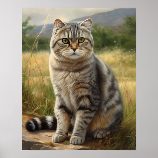 Schots Fold Cat Art Print Poster (Voorkant)