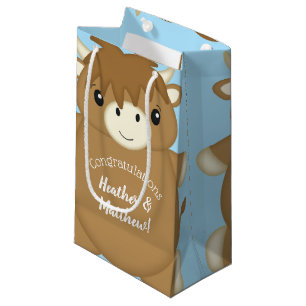 Schots hoogland Baby shower blauw Klein Cadeauzakje