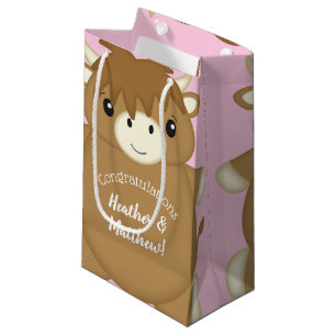 Schots hoogland Baby shower roze Klein Cadeauzakje