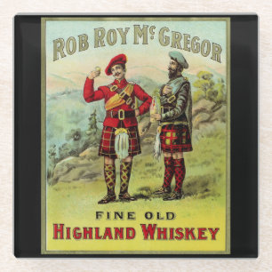 Schots Hooglandwhiskey-etiket Glazen Onderzetter