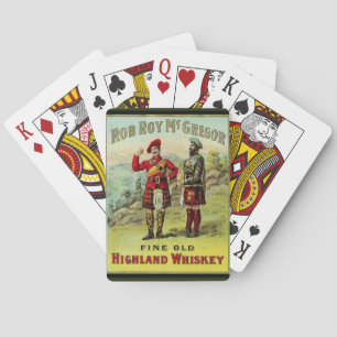 Schots Hooglandwhiskey-etiket Pokerkaarten