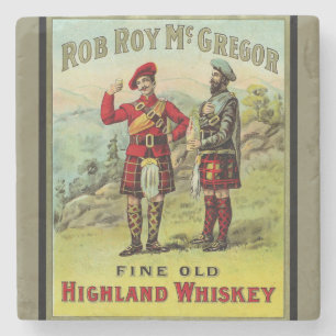 Schots Hooglandwhiskey-etiket Stenen Onderzetter