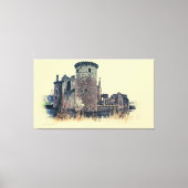 Schots kasteel Caeverlock in Dumfries Canvas Afdruk (Voorkant)