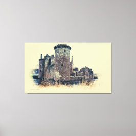 Schots kasteel Caeverlock in Dumfries Canvas Afdruk