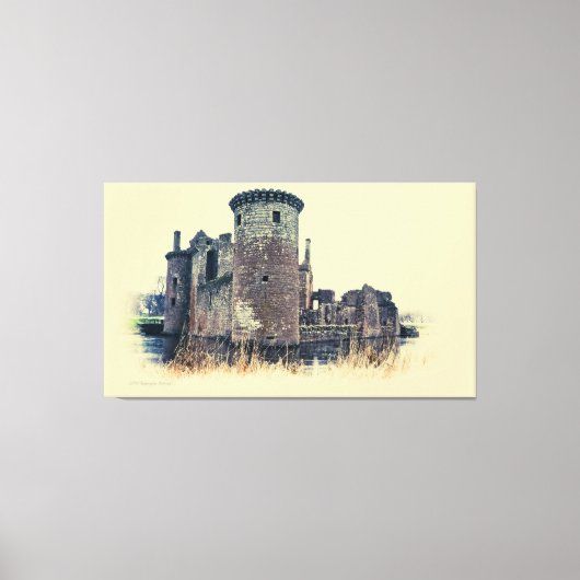 Schots kasteel Caeverlock in Dumfries Canvas Afdruk (Voorkant)