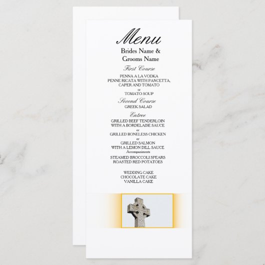 Schots-Keltisch-bruiloft-kruis Menu (Voorkant / Achterkant)