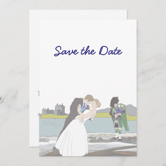 Schots, Keltisch bruiloft thema Opslaan datum Kaart (Voorkant / Achterkant)