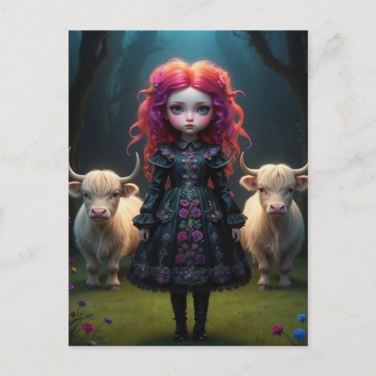 Schots meisje briefkaart (Voorkant)