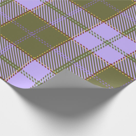 Schots naadloos Pa met groene en Paarse tartan Cadeaupapier (Hoek)