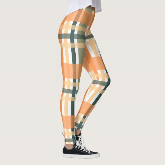 Schots oranje groene tartan gevlekt leggings (Rechts)