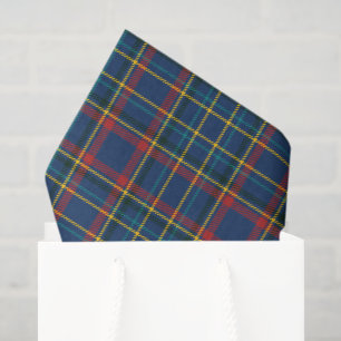 Schots Plaid in rood en blauw Tissuepapier
