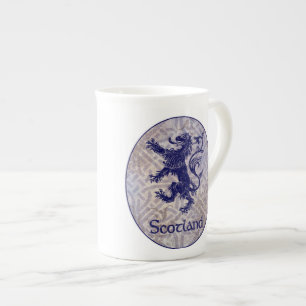 Schots Rampant Lion Navy Blue Celtic Knot Porselein Kop