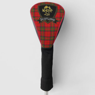Schots Roos en Thistle Tartan Jouw tekst Golfheadcover