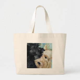 Schots schottenscottie voor zwarte en piepende sch grote tote bag