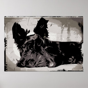 Schots stadsontwerp voor Terrier Poster