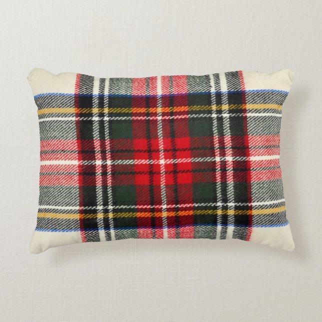 Schots tartanpatroon. Rood- en witte wolvlecht Accent Kussen (Voorkant)