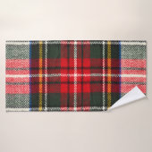 Schots tartanpatroon. Rood- en witte wolvlecht Badhanddoek (Badhanddoek)