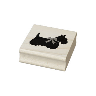 Schots terriër silhouet met boog rubberstempel