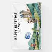Schots thema verjaardagsfeestje welkomstbanner spandoek (Verticaal)