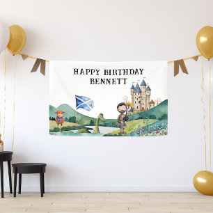 Schots thema verjaardagsfeestje welkomstbanner spandoek