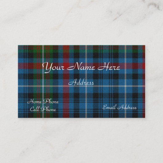 Schots Visitekaartje met tartan Pset (Voorkant)