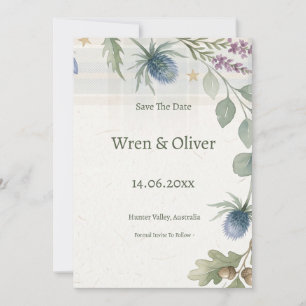Schotse Australische Botanische Save the Date Kaar