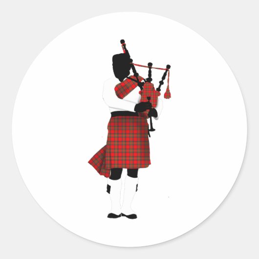 Schotse Bagpipes Ronde Sticker (Voorkant)