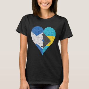 Schotse Bahamaanse vlag hart T-shirt