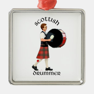 Schotse bass drummer metalen ornament