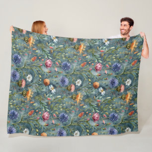 Schotse bloemen fleece deken