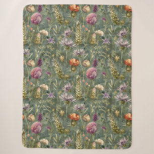 Schotse bloemen sherpa deken
